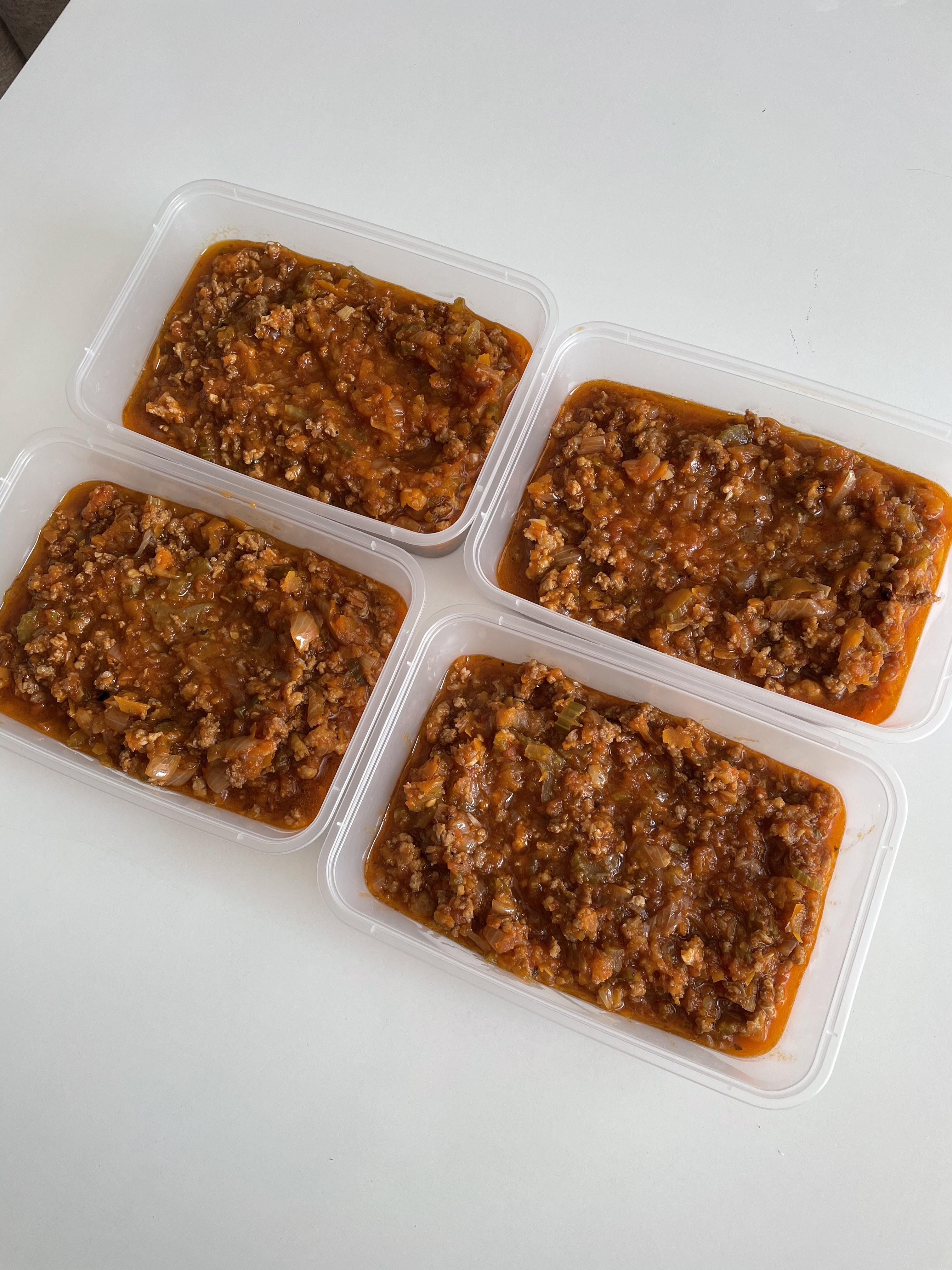 Homemade bolognaise meal prep