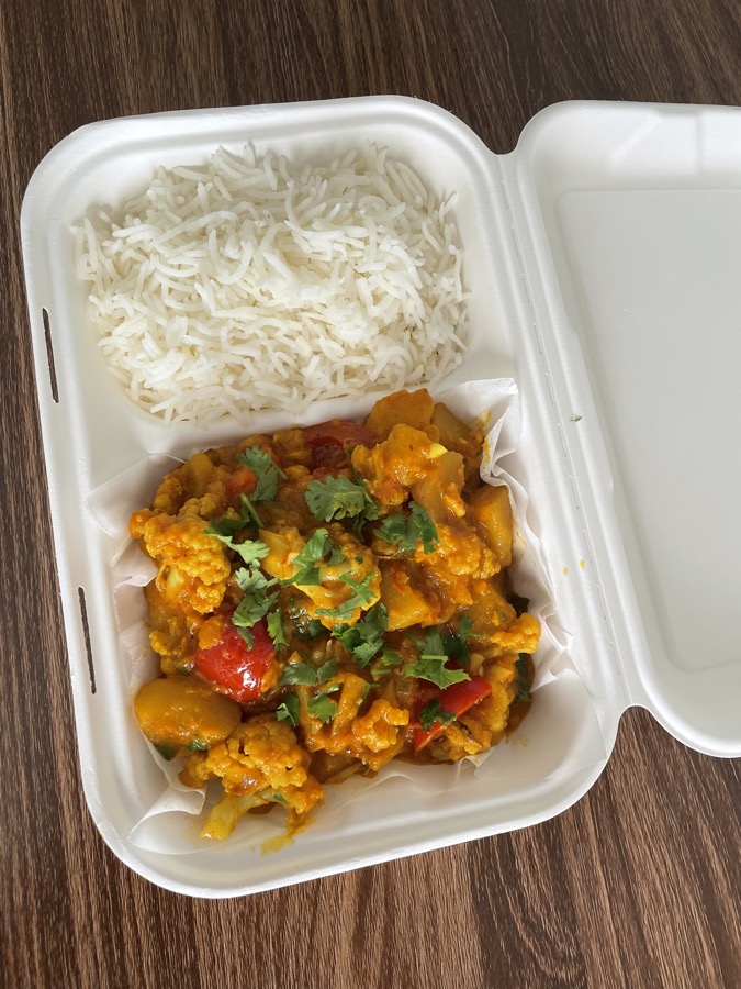 Aloo Gobi with basmati rice
