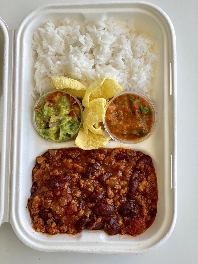 Chilli con carne with rice